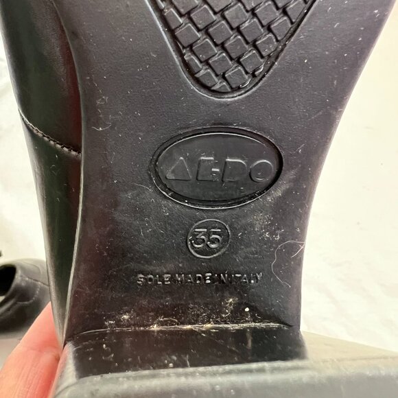 Vintage 90s Aldo shoes mary jane high heels black leather square toe EU 35 5 - Picture 12 of 12